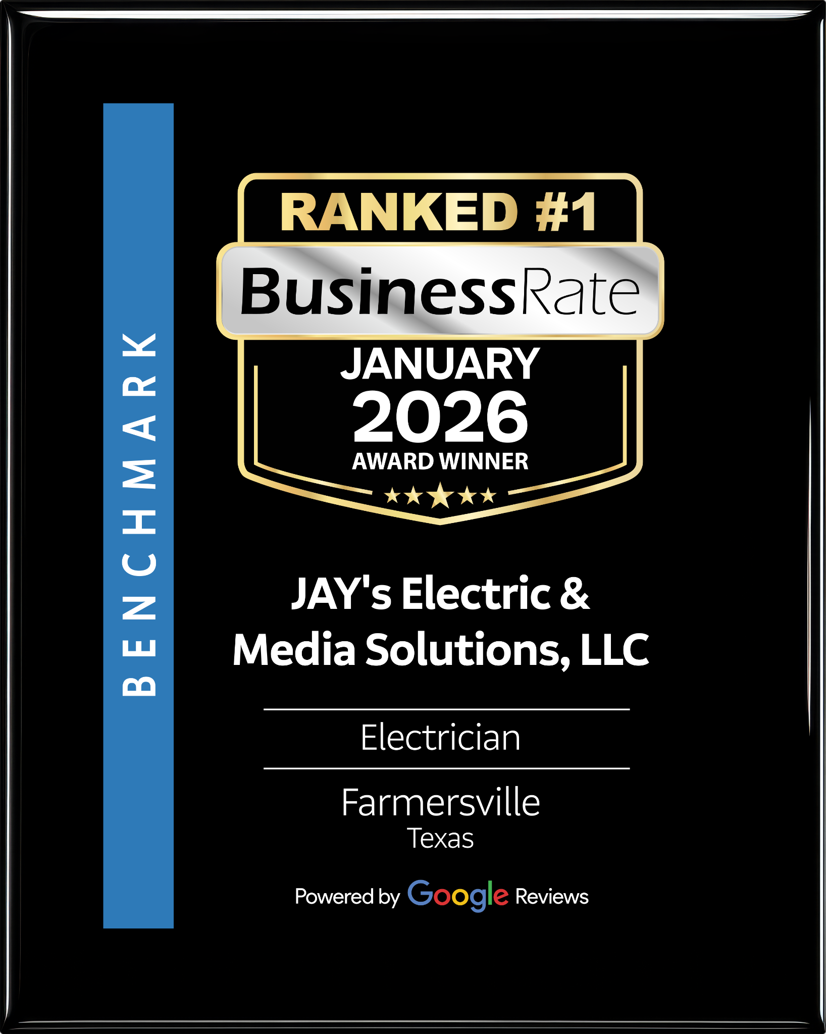 JAY's Electric & Media Solutions - Ranked #1 Electrician in Farmersville, Texas - BusinessRate January 2026 Award Winner